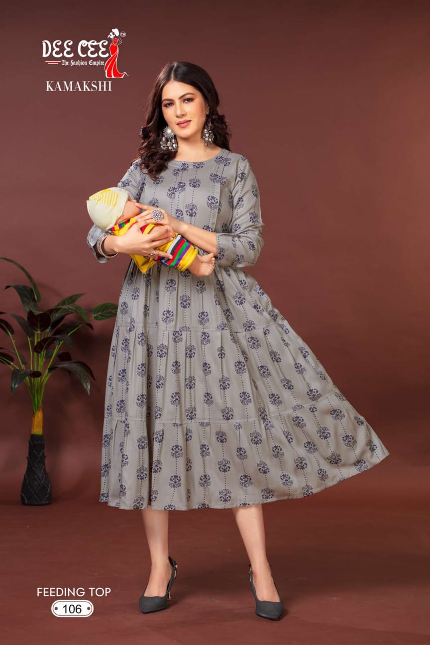 Kamakshi By Deecee Rayon Printed Feeding Kurtis Catalog 